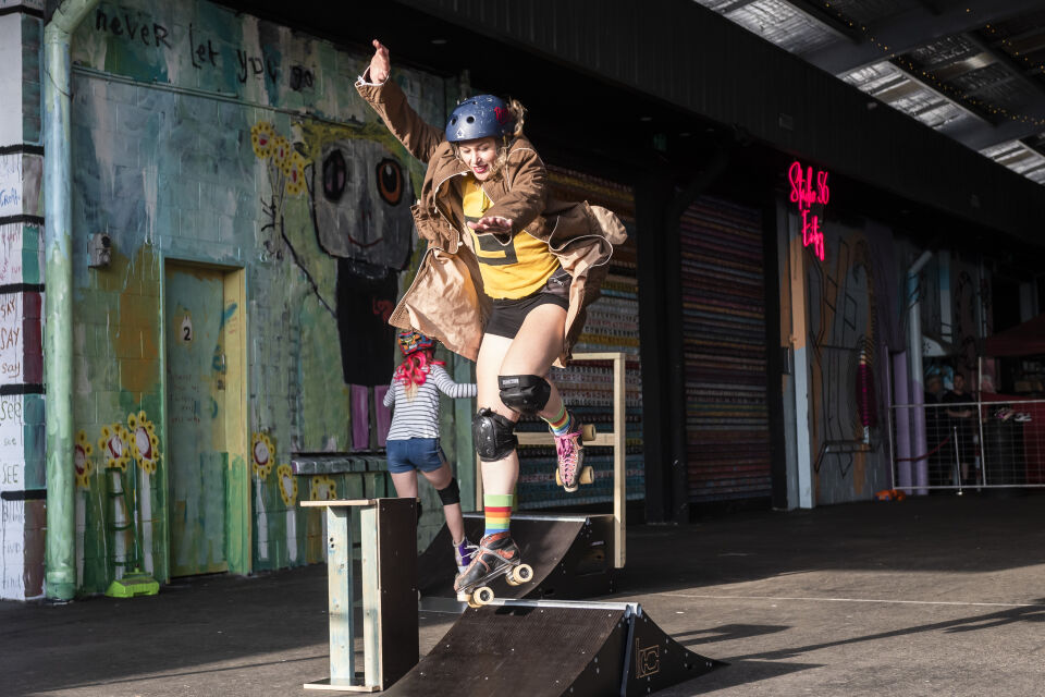 Roller skater Carla Baxter. Photography by Simone Gorman-Clarke